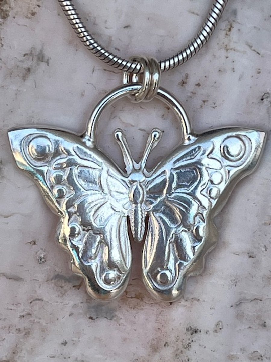Silver butterfly pendant
