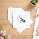 Champagne Celebration Cross Stitch Card - Handmade Congratulations Greeting Card
