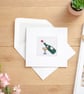 Champagne Celebration Cross Stitch Card - Handmade Congratulations Greeting Card