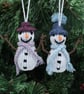 Macrame Snowman, Christmas tree hanging decoration - Image 1