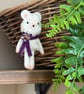 Scarf Mouse Tiny Art Doll Purple - Image 1