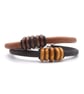 5th Wedding Anniversary Wooden Ring Leather Bracelet for Husbands and Wives