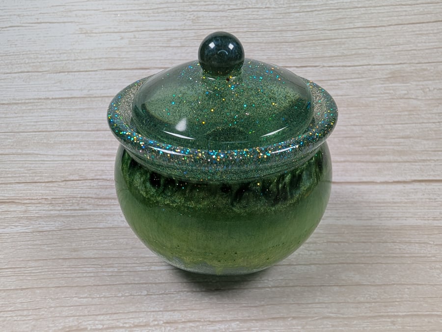 Green Resin Jar - Enchanted Forest