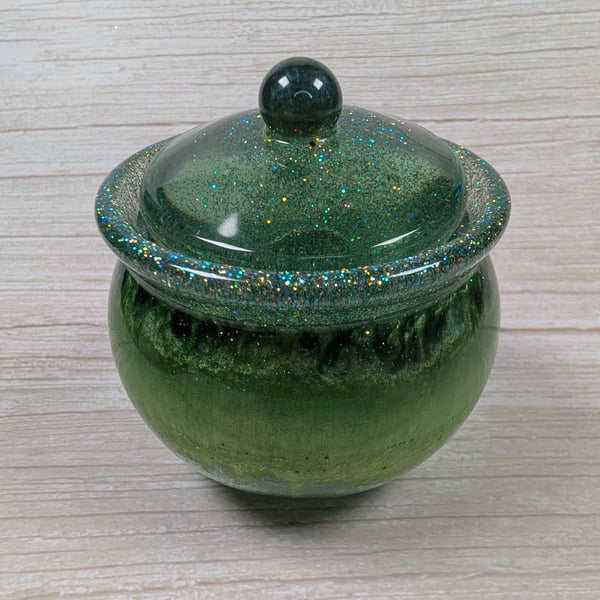 Green Resin Jar - Enchanted Forest