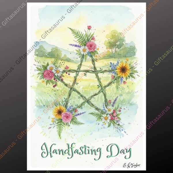 Personalised Handfasting Card Plantable Seeded Option Pagan Wiccan Wedding