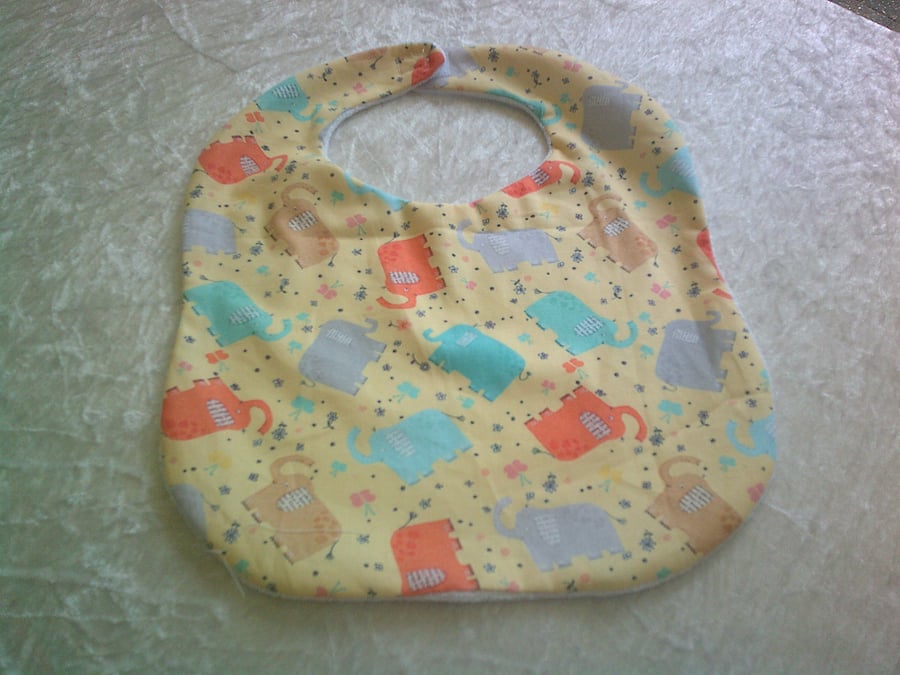 Colourful Elephants Baby Bib