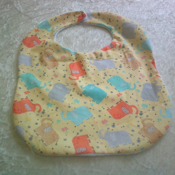 Colourful Elephants Baby Bib