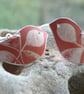 Bird earrings with leaf print - Image 5