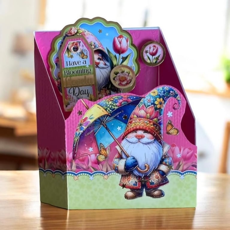 Pop Up Gnome Card – “Have a Blooming Lovely Day”