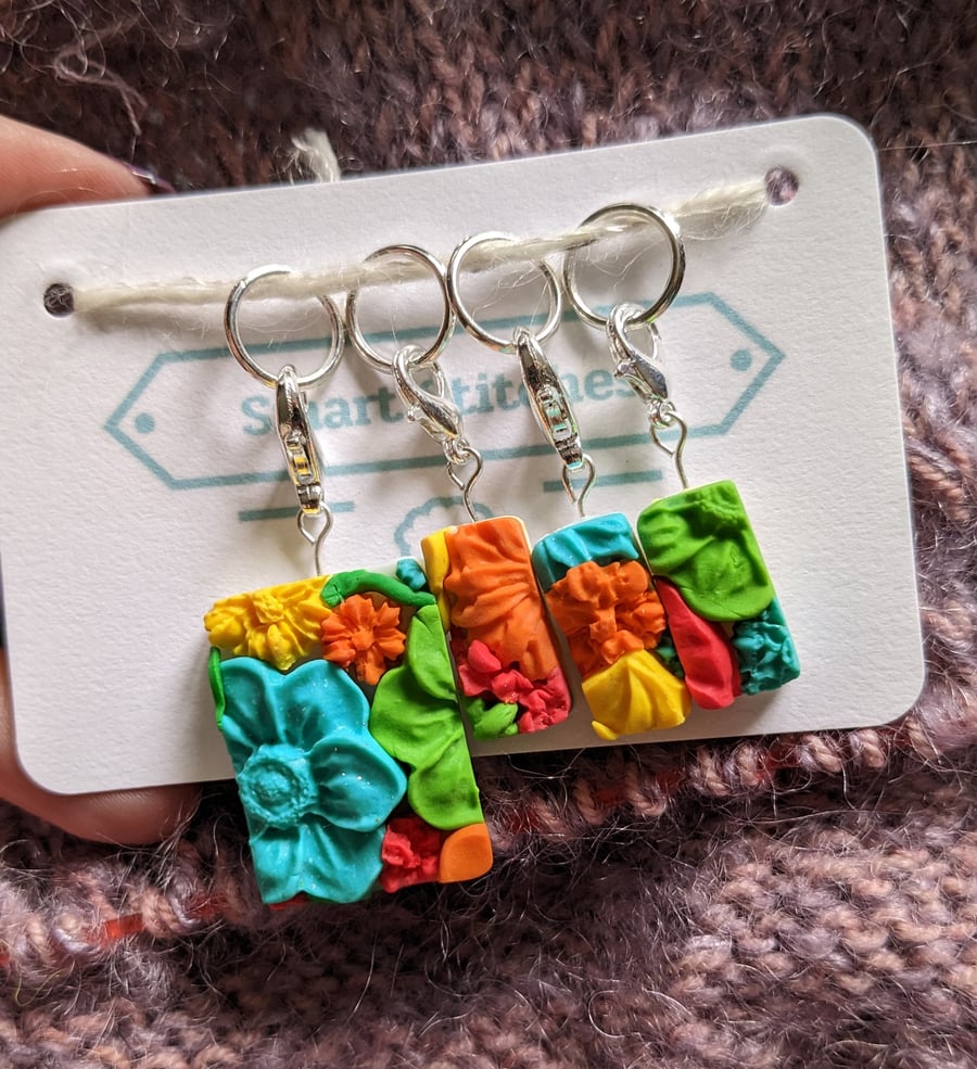 Summer Blossoms Stitch Markers Set