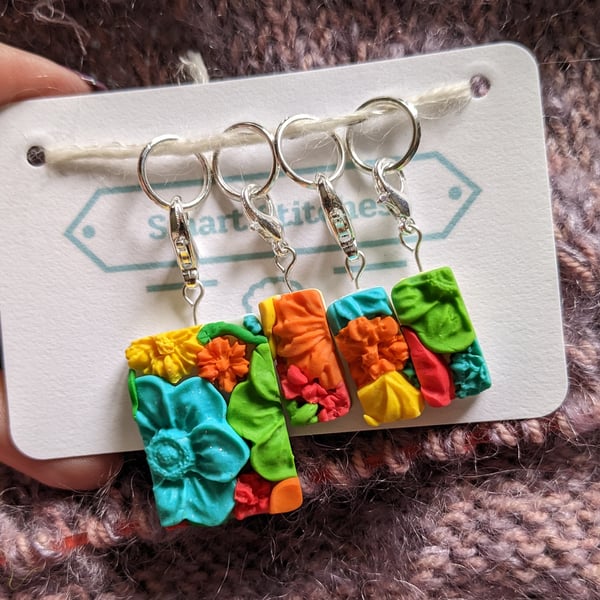 Summer Blossoms Stitch Markers Set