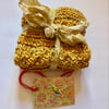 2 eco friendly hand knitted cotton dishcloths
