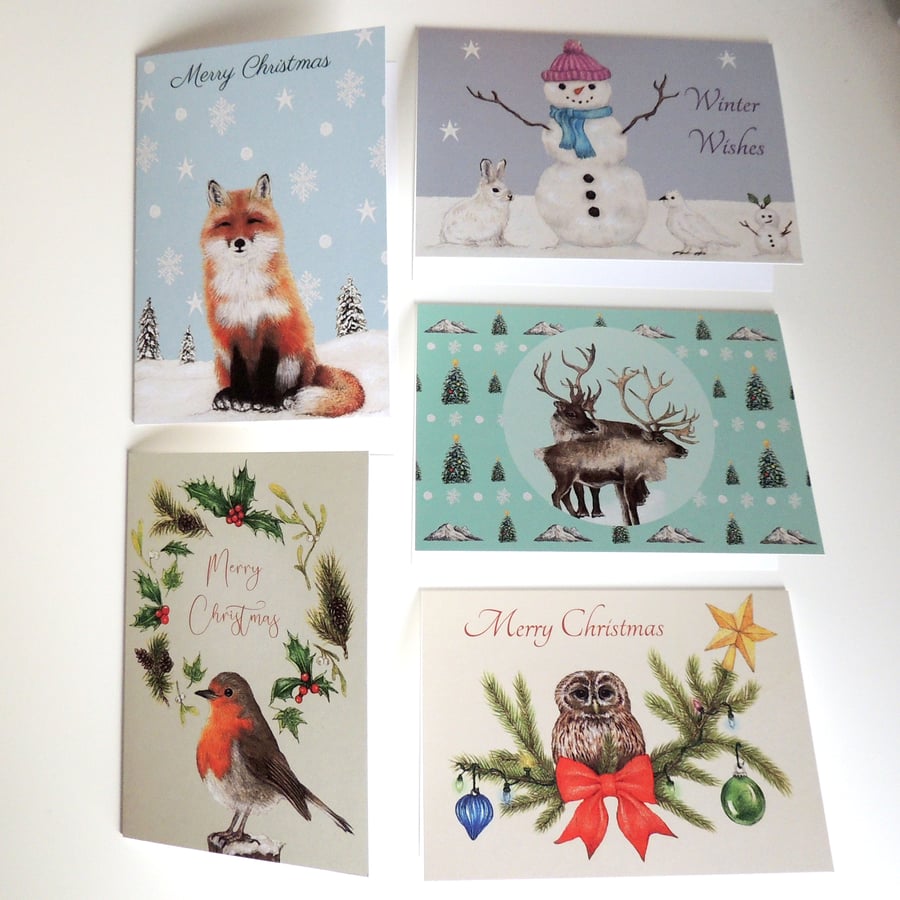 Wildlife Christmas Card Pack of 5