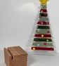 Large fused glass Christmas tree in oak base  - Image 6