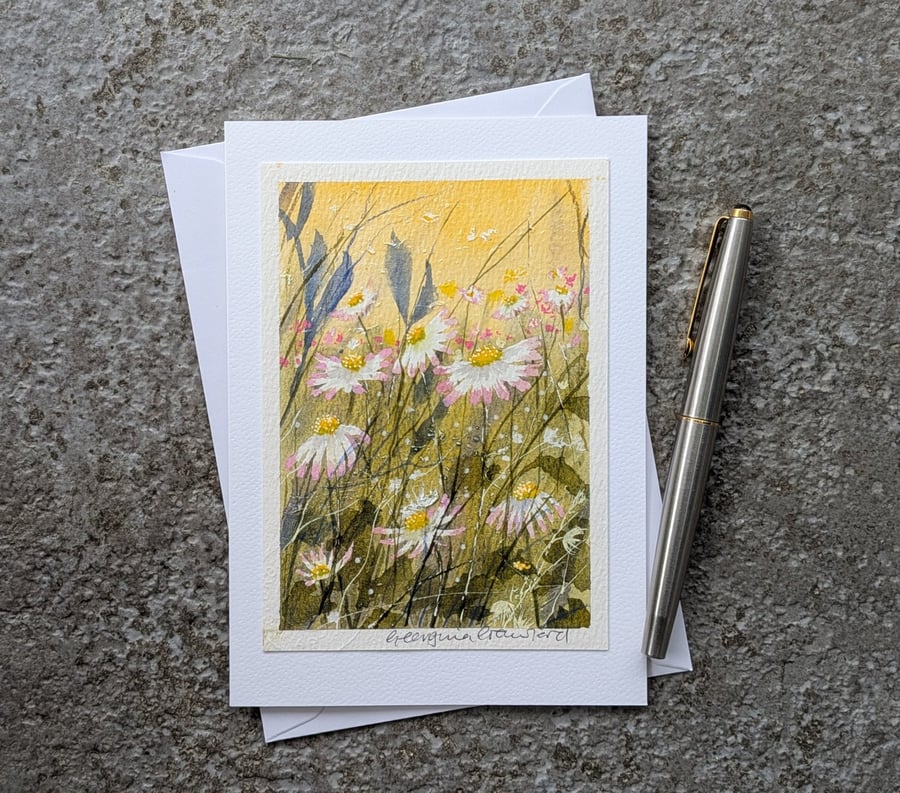 Daisies. Blank Card. Original Painting. 260170
