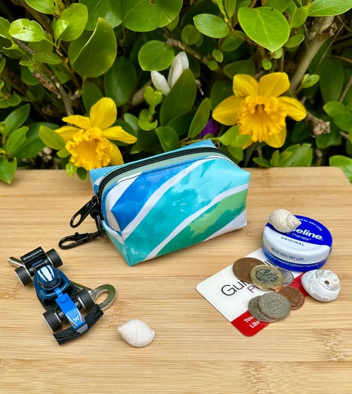 Tropical Waves - Repurposed - Chunky Keyring Pouch 