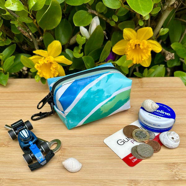 Tropical Waves - Repurposed - Chunky Keyring Pouch 