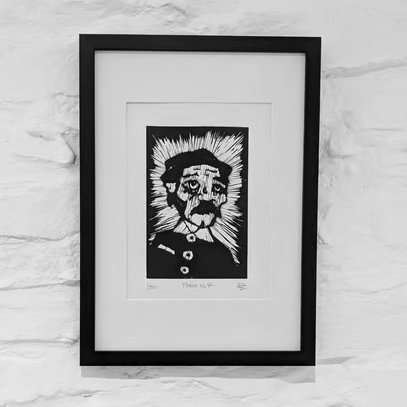 Miner No7 - Welsh Lino Print - Original Limited Edition