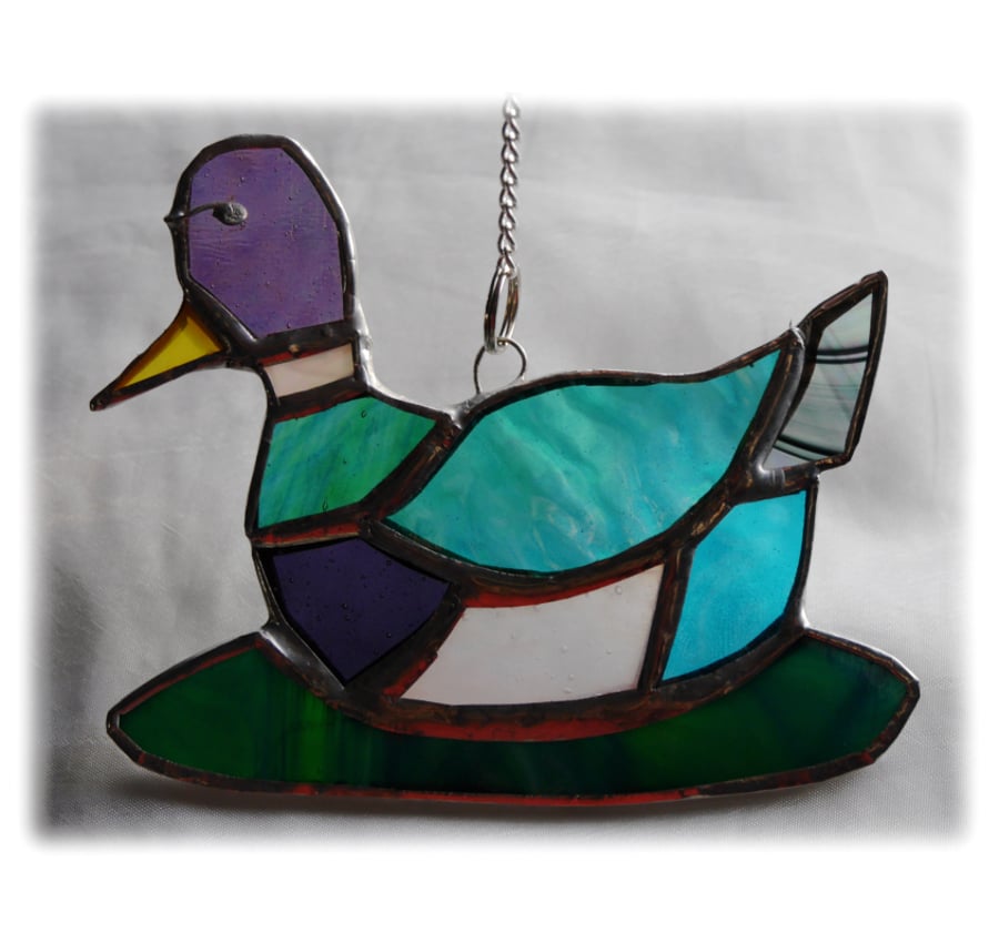 Duck Suncatcher Stained Glass Mallard Quack  022