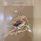 Hanging robin decoration 