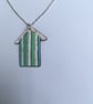 Hand Enamelled Broad Stripe Beach Hut Pendant  - Image 5