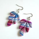 Winter Berry Leaf Polymer Clay Earrings