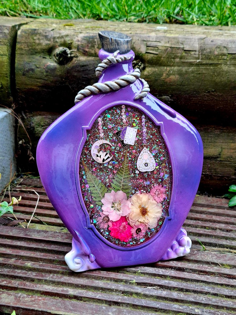 Alternative Spooky Glitter Witch Photo Frame Decoration Potion Gothic 