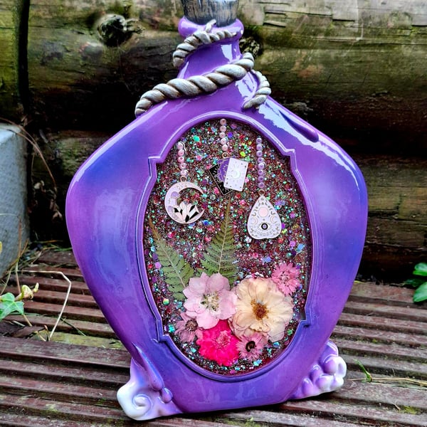 Alternative Spooky Glitter Witch Photo Frame Decoration Potion Gothic 