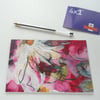 original abstract floral painting handmade postcard 