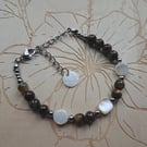 Tigers Eye and Shell bracelet 