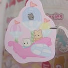 Pink Baby Animal Airship Sticker - Size: 2.61" x 2.95"