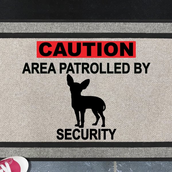 Chihuahua Security Door Mat No.5 -  Chihuahua Welcome Mat - All Weather 45x70cm 
