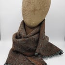 Lush two-tone textured lambswool scarf – Verdigris