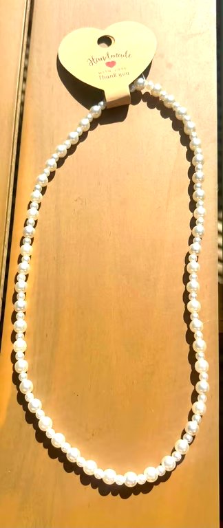 Handmade Pearl-Coloured Beaded Necklace