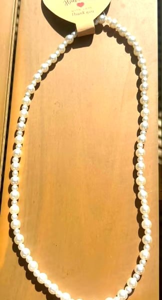Handmade Pearl-Coloured Beaded Necklace