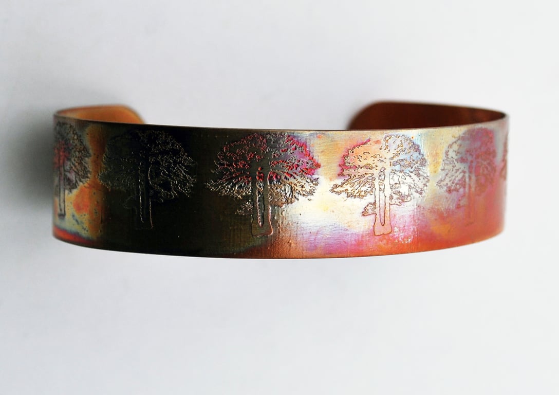 slim copper tree cuff