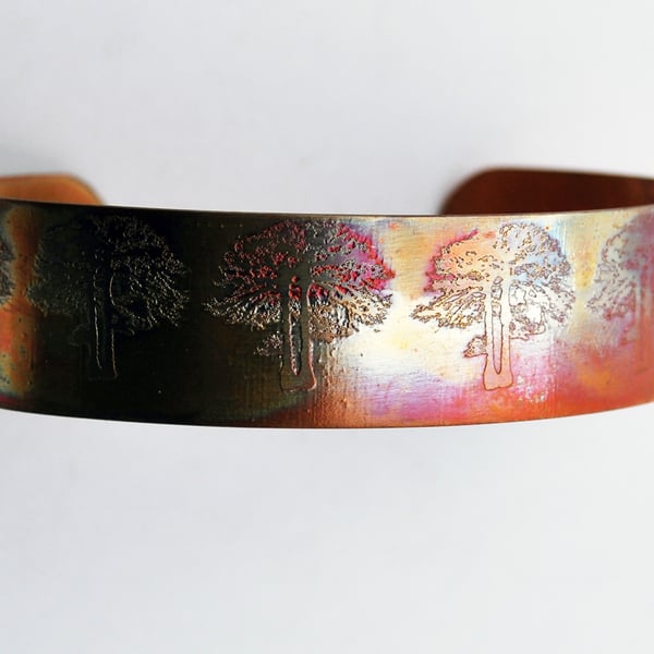 slim copper tree cuff