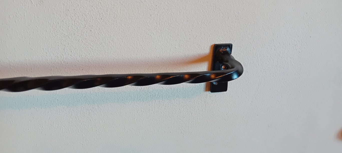 Twisted Curtain Rail Set Up.............Wrought Iron (Forged Steel) UK Handmade 