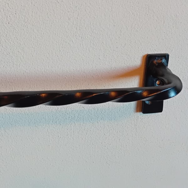 Twisted Curtain Rail Set Up.............Wrought Iron (Forged Steel) UK Handmade 