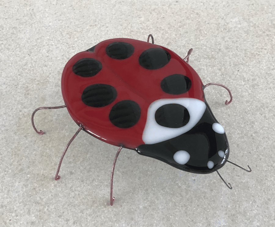 Fused Glass Ladybird Garden Decoration