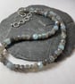 Labradorite aquamarine and silver necklace - Image 2