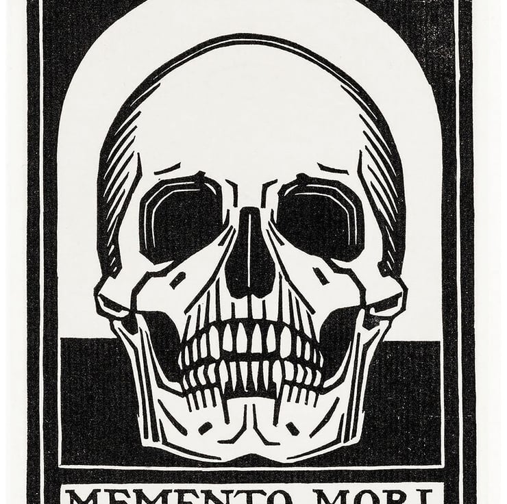 Skull Print: Vintage Memento Mori Death Art Illustration