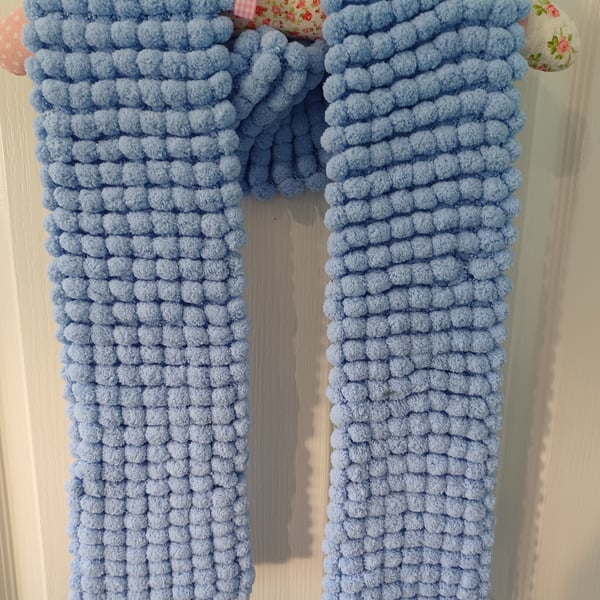 Pale Blue Furry Scarf