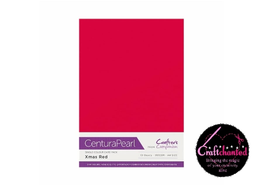 Crafter's Companion Centura Pearl 10 Sheet Pack - Xmas Red