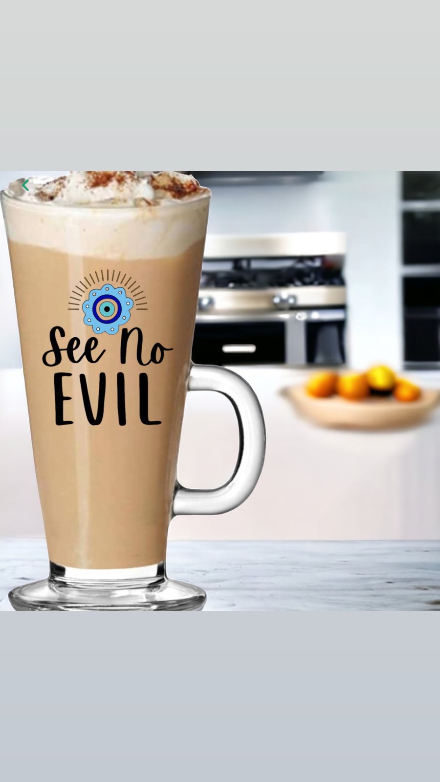 See no Evil Latte cup 