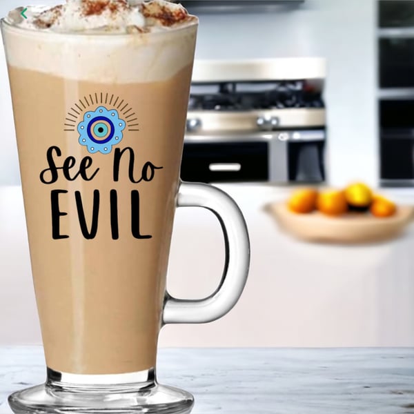 See no Evil Latte cup 