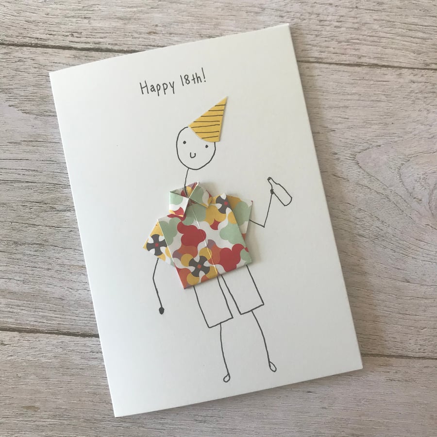 Happy 18th birthday card,  Mens birthday cards, Personalised card