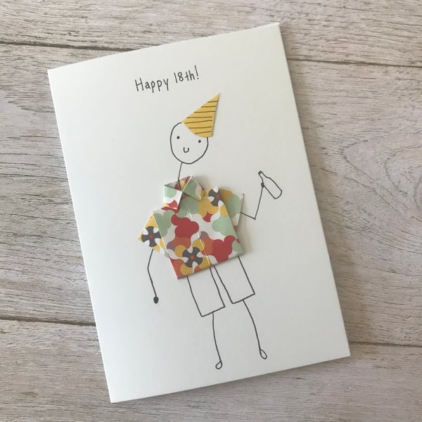Happy 18th birthday card,  Mens birthday cards, Personalised card