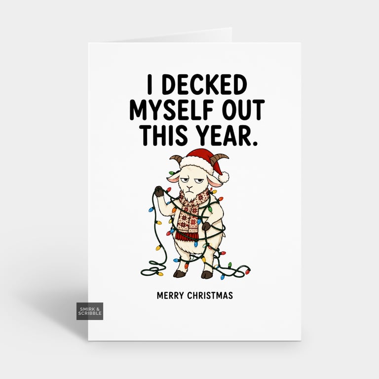 Funny Snarky Christmas Card - Grumpy Goat