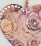 Glitter Roses: Decoupaged Wooden Hanging Heart 15cm (6") - Image 5